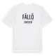 White t-shirt med Fällö i Sverige t-shirt