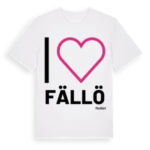 Jag älskar Fällö t-shirt stort tryck – ekologisk bomull t-shirt från Pinshirt