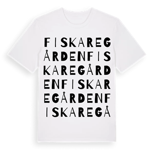 Fiskaregården ordlek t-shirt – ekologisk bomull t-shirt från Pinshirt