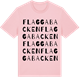 Pink Cotton t-shirt med Flaggabacken ordlek t-shirt