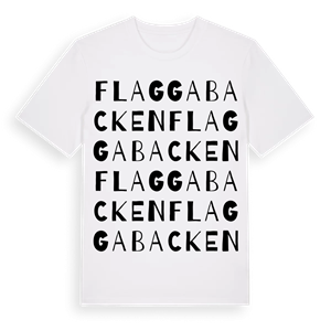 Flaggabacken ordlek t-shirt – ekologisk bomull t-shirt från Pinshirt