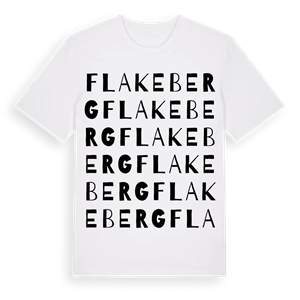 Flakeberg ordlek t-shirt – ekologisk bomull t-shirt från Pinshirt