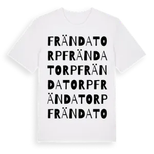Frändatorp ordlek t-shirt – ekologisk bomull t-shirt från Pinshirt