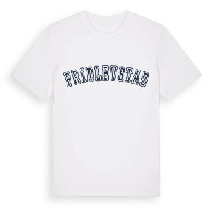 Fridlevstad college t-shirt – ekologisk bomull t-shirt från Pinshirt
