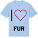 Blue Soul t-shirt med Jag älskar Fur t-shirt stort tryck