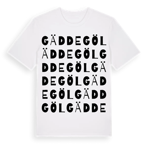Gäddegöl ordlek t-shirt – ekologisk bomull t-shirt från Pinshirt