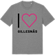 Mid Heather Gray t-shirt med Jag älskar Gillesnäs t-shirt stort tryck
