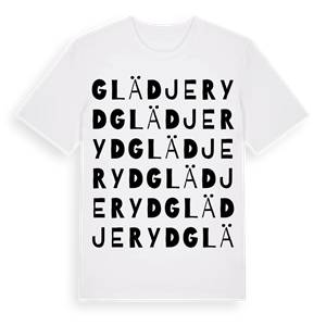 Glädjeryd ordlek t-shirt – ekologisk bomull t-shirt från Pinshirt