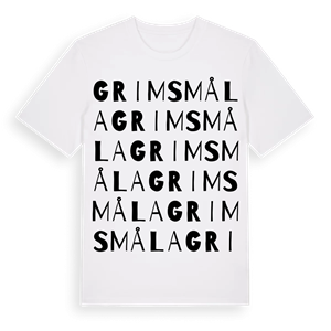 Grimsmåla ordlek t-shirt – ekologisk bomull t-shirt från Pinshirt