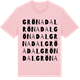 Pink Cotton t-shirt med Grönadal ordlek t-shirt