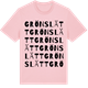 Pink Cotton t-shirt med Grönslätt ordlek t-shirt