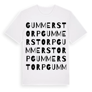 Gummerstorp ordlek t-shirt – ekologisk bomull t-shirt från Pinshirt