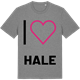 Mid Heather Gray t-shirt med Jag älskar Hale t-shirt stort tryck