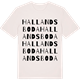 Vintage White t-shirt med Hallandsboda ordlek t-shirt