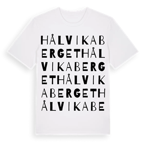 Hålvikaberget ordlek t-shirt – ekologisk bomull t-shirt från Pinshirt
