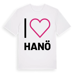 Jag älskar Hanö t-shirt stort tryck – ekologisk bomull t-shirt från Pinshirt