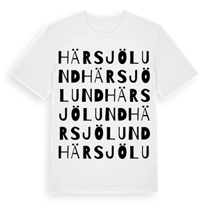 Härsjölund ordlek t-shirt – ekologisk bomull t-shirt från Pinshirt