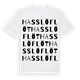 White t-shirt med Hasslöflöt ordlek t-shirt