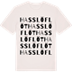 Vintage White t-shirt med Hasslöflöt ordlek t-shirt