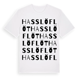 Hasslöflöt ordlek t-shirt – ekologisk bomull t-shirt från Pinshirt