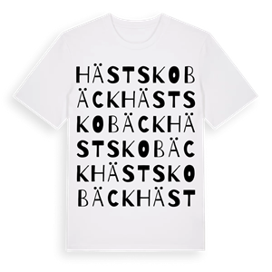 Hästskobäck ordlek t-shirt – ekologisk bomull t-shirt från Pinshirt