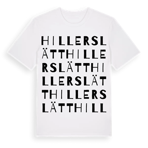 Hillerslätt ordlek t-shirt – ekologisk bomull t-shirt från Pinshirt