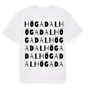 Högadal ordlek t-shirt – ekologisk bomull t-shirt från Pinshirt