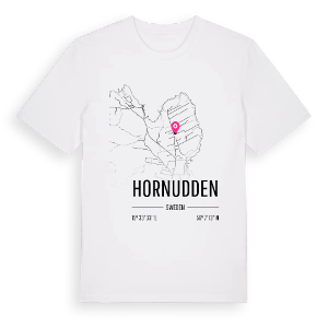 Hornudden karta t-shirt – ekologisk bomull t-shirt från Pinshirt