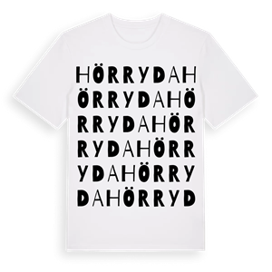 Hörryda ordlek t-shirt – ekologisk bomull t-shirt från Pinshirt
