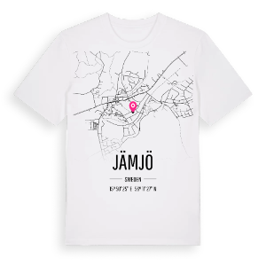 Jämjö karta t-shirt – ekologisk bomull t-shirt från Pinshirt