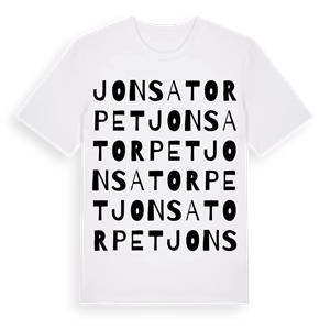 Jonsatorpet ordlek t-shirt – ekologisk bomull t-shirt från Pinshirt