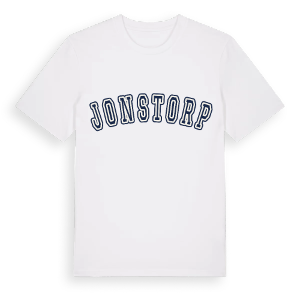 Jonstorp college t-shirt – ekologisk bomull t-shirt från Pinshirt