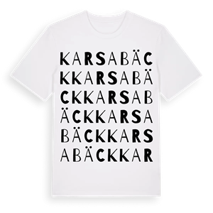Karsabäck ordlek t-shirt – ekologisk bomull t-shirt från Pinshirt
