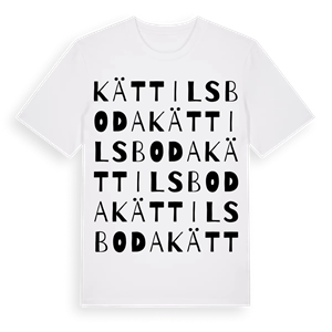 Kättilsboda ordlek t-shirt – ekologisk bomull t-shirt från Pinshirt