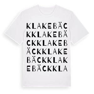 Klakebäck ordlek t-shirt – ekologisk bomull t-shirt från Pinshirt