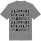Mid Heather Gray t-shirt med Kläpparemåla ordlek t-shirt