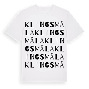 Klingsmåla ordlek t-shirt – ekologisk bomull t-shirt från Pinshirt