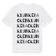 White t-shirt med Klunkebacken ordlek t-shirt