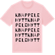 Pink Cotton t-shirt med Knappelehytt ordlek t-shirt