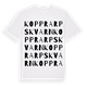 White t-shirt med Kopprarpskvarn ordlek t-shirt