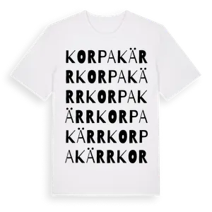 Korpakärr ordlek t-shirt – ekologisk bomull t-shirt från Pinshirt