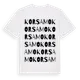 White t-shirt med Korsamo ordlek t-shirt