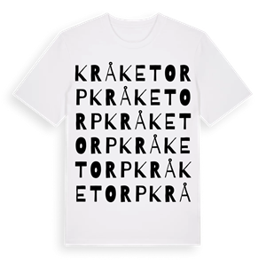 Kråketorp ordlek t-shirt – ekologisk bomull t-shirt från Pinshirt