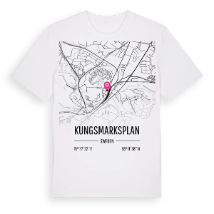 Kungsmarksplan karta t-shirt – ekologisk bomull t-shirt från Pinshirt