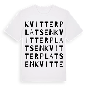 Kvitterplatsen ordlek t-shirt – ekologisk bomull t-shirt från Pinshirt