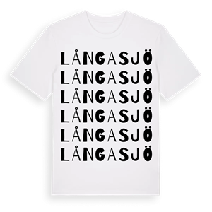 Långasjö ordlek t-shirt – ekologisk bomull t-shirt från Pinshirt