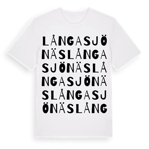 Långasjönäs ordlek t-shirt – ekologisk bomull t-shirt från Pinshirt
