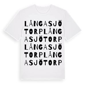 Långasjötorp ordlek t-shirt – ekologisk bomull t-shirt från Pinshirt