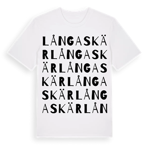 Långaskär ordlek t-shirt – ekologisk bomull t-shirt från Pinshirt