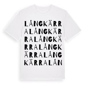 Långkärra ordlek t-shirt – ekologisk bomull t-shirt från Pinshirt